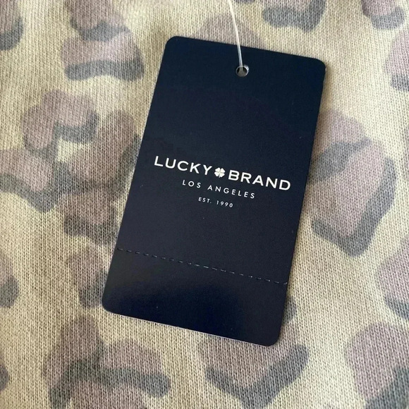 🆕 Lucky 🍀 Brand Hacci Leopard Sweatshirt Grey L🆕 - Picture 9 of 13